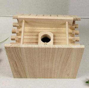 Gabbia per uccelli Zebra Finch e scatola di allevamento durevole giardino in legno pappagallo casa gabbia per animali domestici in legno naturale - Product Image 6