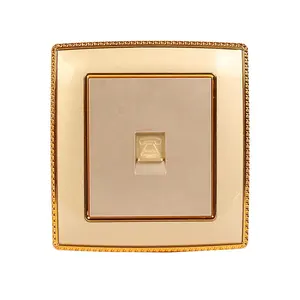 high quality TEL socket Telephone Internet Socket golden Color wall socket