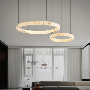 Lampadario Moderno in Alabastro Spagnolo Zeal Lighting, Lampade <span class=keywords><strong>a</strong></span> <span class=keywords><strong>Sospensione</strong></span> Minimaliste ad Anello Naturale <span class=keywords><strong>per</strong></span> <span class=keywords><strong>Soggiorno</strong></span> - Product Image 5