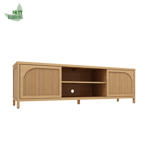 <span class=keywords><strong>Mobile</strong></span> TV <span class=keywords><strong>per</strong></span> <span class=keywords><strong>Soggiorno</strong></span>, Arredamento <span class=keywords><strong>Moderno</strong></span> in Bambù, Centro di Intrattenimento <span class=keywords><strong>Basso</strong></span> e Lungo, Console Multimediale con Set di Archiviazione - Product Image 1