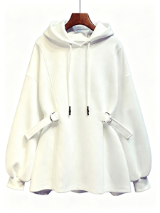 Pull-over ample en laine épaisse et confortable pour <span class=keywords><strong>femme</strong></span>, style coréen, automne-hiver, avec capuche imprimée 3D personnalisée, <span class=keywords><strong>grande</strong></span> <span class=keywords><strong>taille</strong></span>, pull de sport - Product Image 4