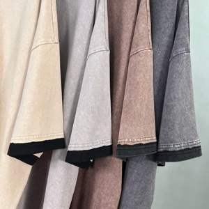 Camiseta de dos piezas en capas de <span class=keywords><strong>color</strong></span> contrastante para hombre de 250g Estilo vintage teñido con cera, lavado y desgastado - Product Image 3