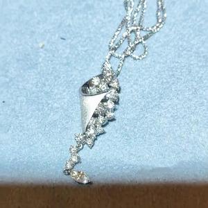 Collier en argent sterling S925, sablier, petite taille, finition brossée, goutte d'eau, cristal de luxe, perlage, flacon de parfum, polyvalent - Product Image 4