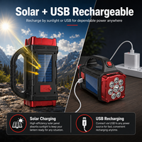 Lanterne solaire de camping portable, 8 LED, projecteur, lumière de travail COB double face, rechargeable par USB, batterie externe pour lampe d'urgence en extérieur