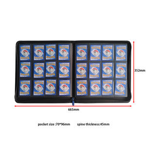 Carpeta de cartas coleccionables de cuero con 12 bolsillos, álbum coleccionista de tarjetas <span class=keywords><strong>Yugioh</strong></span> PU con cierre de cremallera para MTG Game Collection - Product Image 2