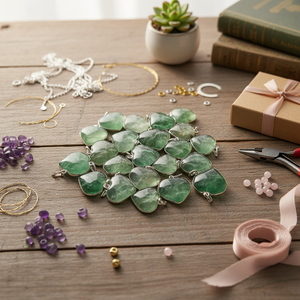 Colgantes de Corazones Tallados en Cristal de Fluorita Verde, Piedra Natural Semipreciosa, Artesanía con Temática de Amor, Moda - Product Image 3
