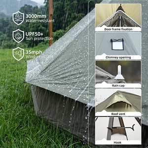 Promotion Été 2026 MQ MGB Tente Cloche 4 Saisons 9,8 pieds en Oxford Vert Imperméable, Yurt de Glamping avec Emplacement pour Poêle, pour Famille de 4 Personnes - Product Image 6