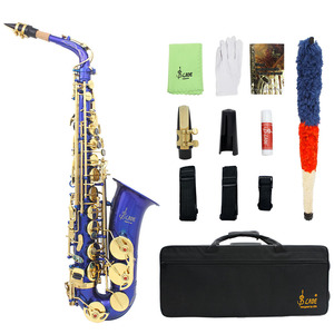 <span class=keywords><strong>SLADE</strong></span> Saxophone Alto Eb E Plat Laiton Laqué Or Arabesque <span class=keywords><strong>Sax</strong></span> Bleu Avec Étui Gants Chiffon De Nettoyage <span class=keywords><strong>Sax</strong></span> Pièces & Accessoires - Product Image 2