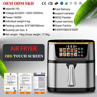 Nouvel arrivage en acier inoxydable 10L 12L 2400W Friteuse électrique à air chaud personnalisée sans huile avec écran tactile intelligent