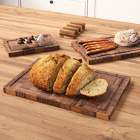 Blocs à découper extra larges Planches de charcuterie en bambou Ensemble de planche à découper en bambou pour légumes avec support