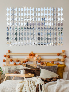 Adesivo da parete in acrilico a specchio con combinazione di diamanti e specchio adesivo stereoscopico da parete per camera dei bambini - Product Image 2