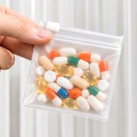 Sac de rangement pour pilules en EVA givré, pochette organisatrice de médicaments colorée à fermeture éclair, sac d'emballage en plastique givré réutilisable, vente en gros