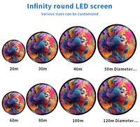 Écran LED Circulaire Rond P2 WiFi pour Publicité Dynamique, Mur Vidéo Pleine Couleur Personnalisé Double Face, Haute Définition 4K pour Magasin