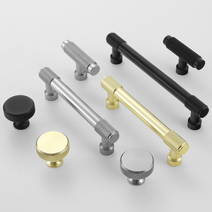 Mới nhôm knurling chải Tủ Núm tủ T-<span class=keywords><strong>Bar</strong></span> thiết bị dài kéo đồ nội thất tủ lạnh thanh - Product Image 5