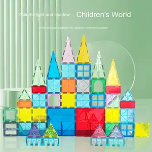Ensemble de blocs de construction en plastique magnétique pour fenêtre de grande couleur Source Factory Early Education <span class=keywords><strong>Puzzle</strong></span> Construction DIY Toy for Kids - Product Image 2