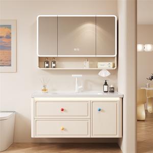 <b>Large</b> capacity storage high-end French wall mounted solid wood intelligent bathroom cabinet - Product Image 1