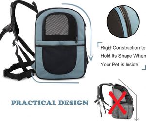 Échantillon gratuit de sac de transport pour chat avec carte d'identification, sac de transport pour chat approuvé par la TSA pour 2 chats, pliable et souple, à placer sous le siège, dimensions 18x11x11. - Product Image 3