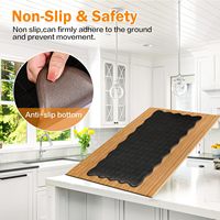 Lot de 3 tapis de cuisine en PVC gaufré festonné, anti-fatigue, imperméables, adaptés aux animaux domestiques, modernes, lavables et réversibles