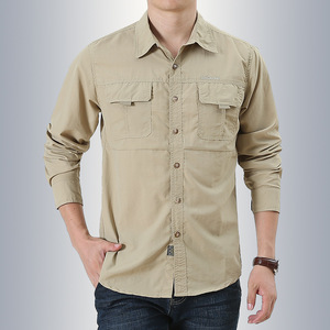 Feiny Uniforms Wholesale Men's Nylon Fishing Shirt Quick Dry Tactical Hiking Shirts Coolmax Long Sleeve Outdoor Cargo Shirt - Product Image 4
