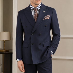 Costume pour <span class=keywords><strong>homme</strong></span> de haute qualité, respirant, en mélange de <span class=keywords><strong>laine</strong></span> peignée, à double boutonnage, formel, pour le bureau, ensemble de <span class=keywords><strong>blazer</strong></span> et de costume pour <span class=keywords><strong>homme</strong></span> - Product Image 1