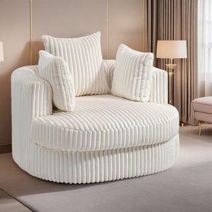 Nuovo Arrivo Poltrona Girevole Accent Jumbo <span class=keywords><strong>di</strong></span> Lusso Bianca Grande Poltrona Cuddle <span class=keywords><strong>per</strong></span> Casa <span class=keywords><strong>per</strong></span> <span class=keywords><strong>Soggiorno</strong></span> Stile <span class=keywords><strong>Design</strong></span> Moderno in Tessuto - Product Image 2