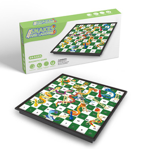 高品質卸売ポータブル磁気折りたたみチェスとラドゥー、スネークアンドラダーのゲームボードセット、子供向け教育エンターテイメント - Product Image 1