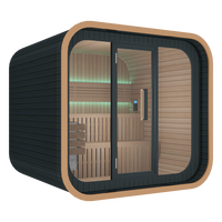 Sauna Cúbica de Madera, Hecha de Madera de Hemlock de Alta Calidad, con un Grosor de Tablero de 38 mm y un Calentador de 9000 W