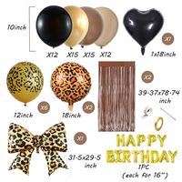 Kit d'arche de ballons en latex motif guépard doré, marron et noir de 16 pouces, 70 pièces, pour fête d'anniversaire sur le thème du guépard