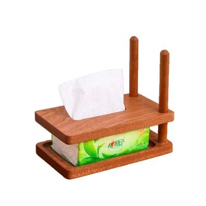 Wooden Tissue Box Holder Natural Color 20x12x17.5cm Square Modern Design Free <b>Standing</b> For Living Room Bedroom Bathroom - Product Image 5