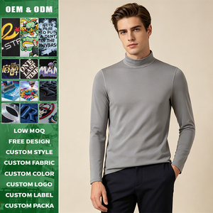 Custom <b>Mens</b> High Neck Thermal <b>Base</b> <b>Layer</b> Golf Shirt Winter Fleece Lined Long Sleeve Quick Dry Worsted Eco Friendly Cold Weather - Product Image 2
