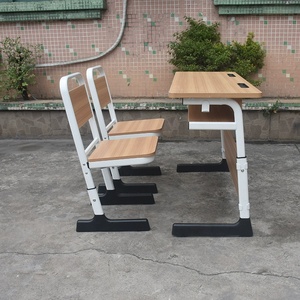 Ensemble de bureau et chaise réglables personnalisables de bonne qualité pour l'école, bureaux et chaises d'école, chaise et table doubles pour étudiants - Product Image 3