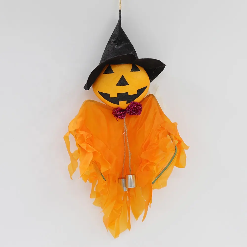 40cm animated halloween hanging pumpkin witch dolls with bell