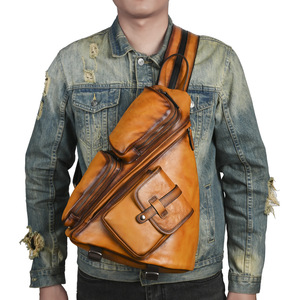 <b>Brown</b> Genuine Leather <b>Backpack</b> 20-35L Multi Compartment Business Travel Men's <b>Backpack</b> - Product Image 2