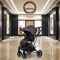 Poussette Bébé Personnalisable de Luxe Européen en Lin, Cadre en Alliage d'Aluminium 2-en-1, Pliable et Portable, Landau, Chariot, Buggy