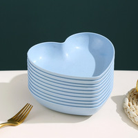 Saladier personnalisé en fibre de bambou en forme de cœur de 6 pouces lavable au lave-vaisselle Design mignon pour les fêtes de la Saint-Valentin et les cadeaux