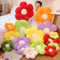 Coussin décoratif en peluche douce à fleurs, coussin d'appoint coloré à motifs floraux pour canapé, lit, chaise, chambre à coucher, décoration intérieure