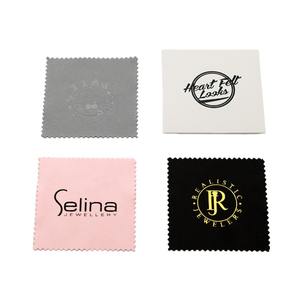 Luxus Großhandel Soft Custom Embossed Printed Logo Wildleder Mikro faser Schmuck Gold Silber Schmuck Poliert uch Mit Umschlag - Product Image 1