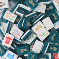 Ensemble de Mahjong américain de 160 tuiles, en acrylique vert citron gravé à 4 couches, édition Oiseaux Vibrants pour Fête