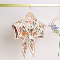 Nouveauté : Foulards d'épaule tendance pour femmes, imprimé floral, style printemps, 60*80cm, imitation soie, en polyester