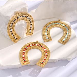 Pulsera de Acero Inoxidable 316L con Dijes de Herradura, Chapada en Oro PVD de 14k 18k, Joyería Personalizada DIY para Pulseras y Collares - Product Image 2