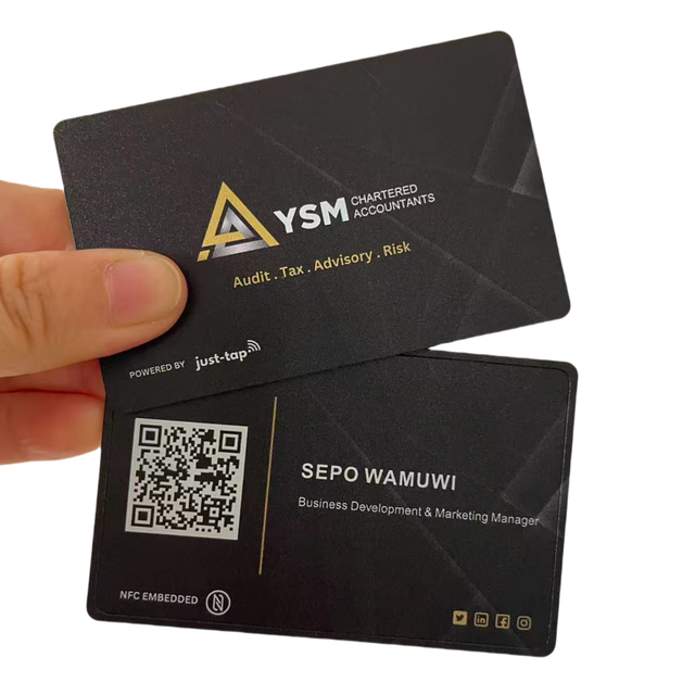 High-end Custom Nfc Metal Cards Business Card With Qr Code Nfc Black Metal Business Name Card