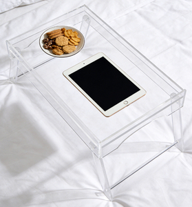Vassoio da letto personalizzato in acrilico trasparente con gambe pieghevoli e vassoio multifunzionale per colazione, ideale per tavoli da pranzo e esposizione - Product Image 2