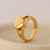 Fashion Ladies Jewelry Wasserdichte hypo allergene Edelstahl Gravierbare leere Herz moderne Ringe