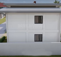 Maison structurelle en acier à double toit en pente de 96 m² 4 chambres Maison familiale préfabriquée moderne à l'île Maurice