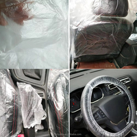Penutup Setir Mobil Plastik Sekali Pakai Universal PE, Penutup Jok, Film Plastik Pelindung, Aksesoris Mobil