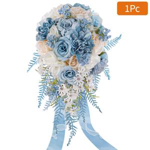 Bouquet de tulipes fait main de luxe pour mariage et Noël, pour les mariées et les demoiselles d'honneur, style classique, 30 cm - Product Image 6