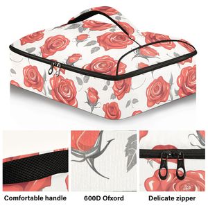 Bolsa Aislante para Bandeja de Hornear, Diseño Hawaiano Vintage, Color Rojo Intenso, con Estampado Personalizado, de Nailon Aislante, Impermeable y Ecológica - Product Image 2