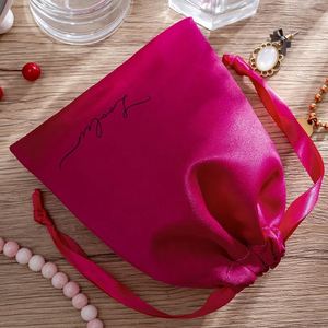 Bolsa de Almacenamiento para Extensiones de Cabello, Personalizada con Cordón de Satén y Logotipo, para Regalo, Bolsa de Embalaje para Pelucas - Product Image 2