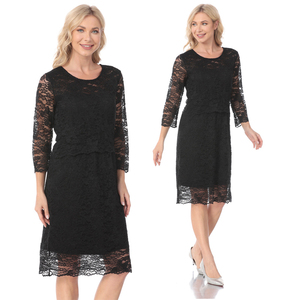 Kích Thước Lớn Thai Sản Ăn Mặc Ren Điều Dưỡng Ăn Mặc Phụ Nữ Mang Thai Quần Áo 3/4 Tay Áo Cho Mẹ Ăn Mặc Cho Phụ Nữ Sau Sinh - Product Image 3