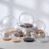 Couvercle en verre rond créatif maison bureau affichage ornements boule de cristal dôme en verre poupée blocs de construction gâteau affichage couverture